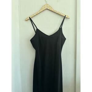 Sandra Darren Women's Black Chiffon Slip Dress | Size 10